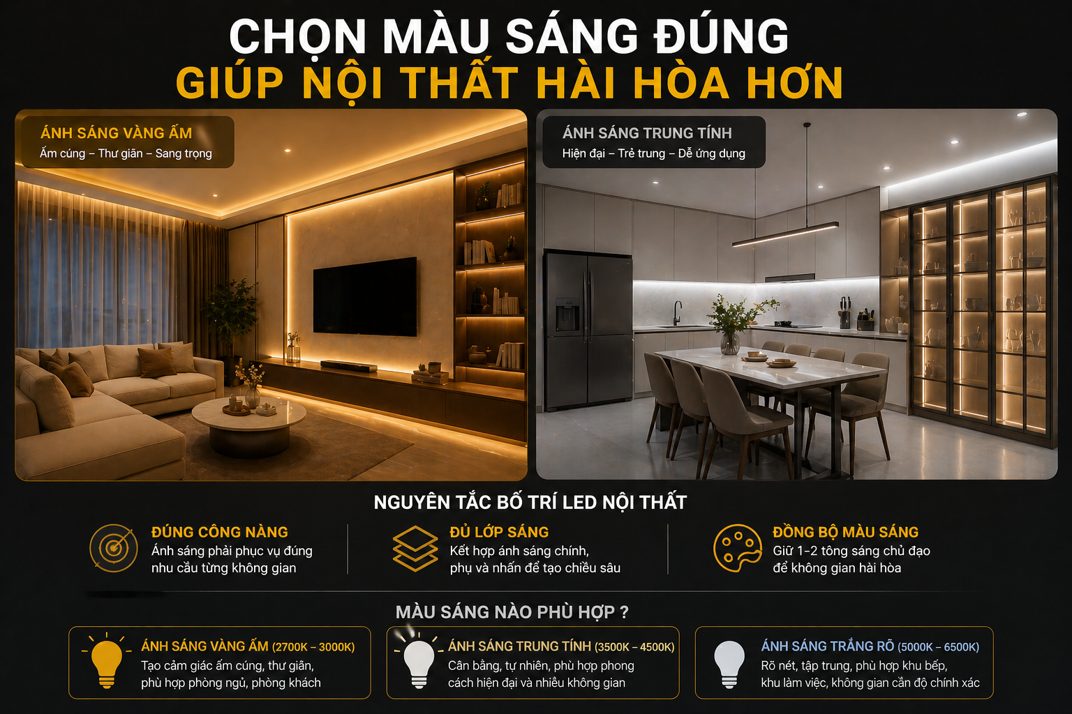 Chọn màu sáng đúng giúp nội thất hài hòa hơn