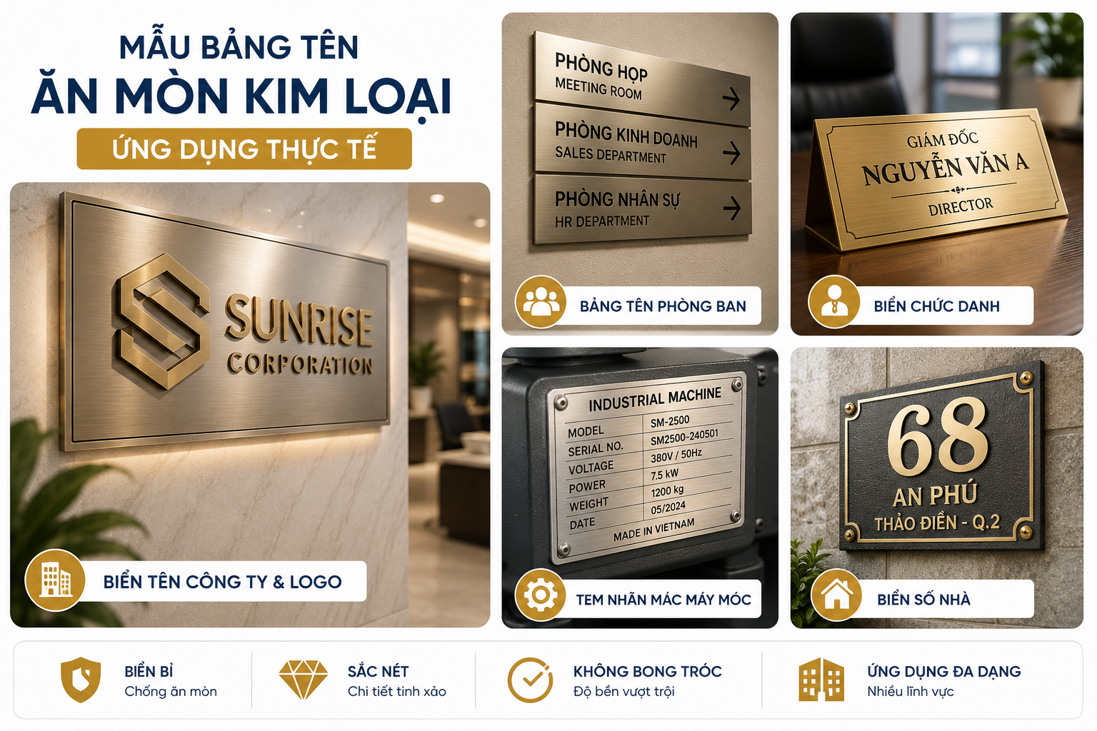 Mẫu bảng tên ăn mòn kim loại