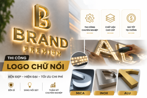 Thi công logo chữ nổi